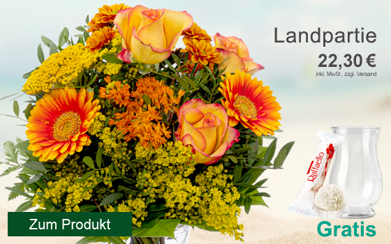 Bezaubernder Blumenstrauß Landpartie mit 2 Gratis-Geschenken für 22,30€