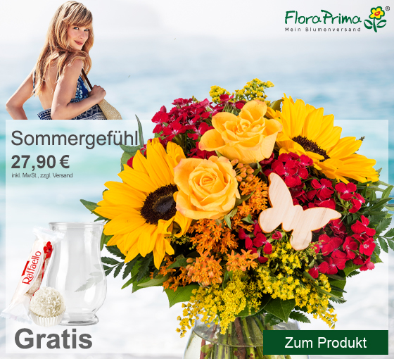Strahlend schön: Blumenstrauß Sommergefühl mit 2 Gratis-Geschenken für 27,90€