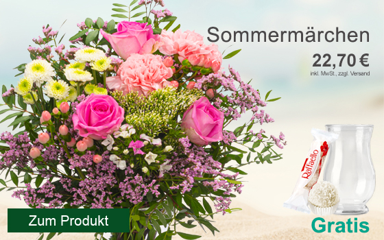 Zauberhafter Wiesenstrauß Sommermärchen mit 2 Gratis-Geschenken für 22,70€